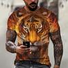 Чоловіча 3D-футболка з принтом Tiger Fighting Animal Beast Lion/leopard Огромні футболки з короткими рукавами Чоловічий дизайнерський одяг