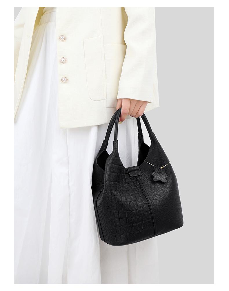 Women's Large Capacity Soft Leather Handbag - 2025 New Korean Style, Fashionable Single Shoulder Crossbody Bag for Moms