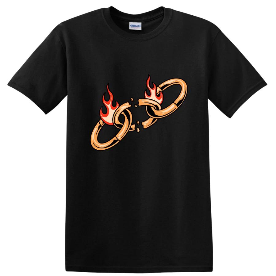 Breaking Chains Graphic T Shirt with Flames Design for Bold Style Tee