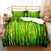 Bambus Dynetrekksett Tusjmaling Svart Grønn Bambus Polyester Dynetrekk King Queen Size For Barn Gutter Jenter Sengetøysett