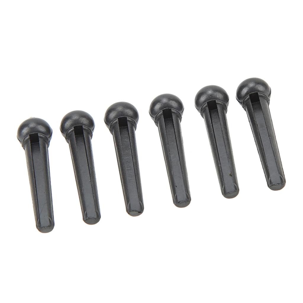 6Pcs Black Guitar Bridge Pin Kit Decorative Robust Clarity Increasing Guitar Bridge Pin Replacement Blue Head Type