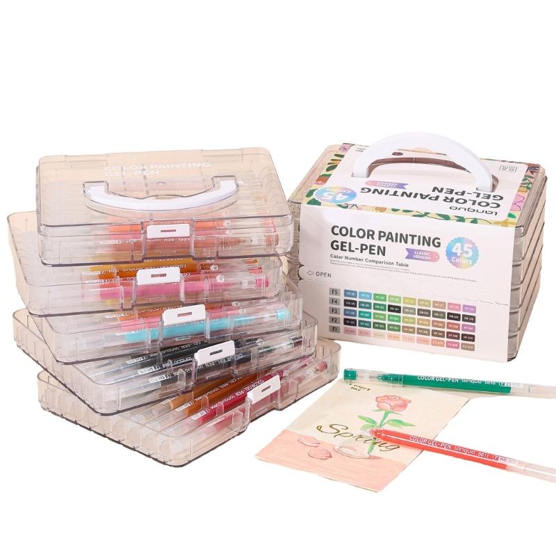 

45/72/99Pcs Multicolored Gel Pen Assorted Color Journaling Pen Colorful Drawing Pen 0.6mm Tip for Writing Journaling