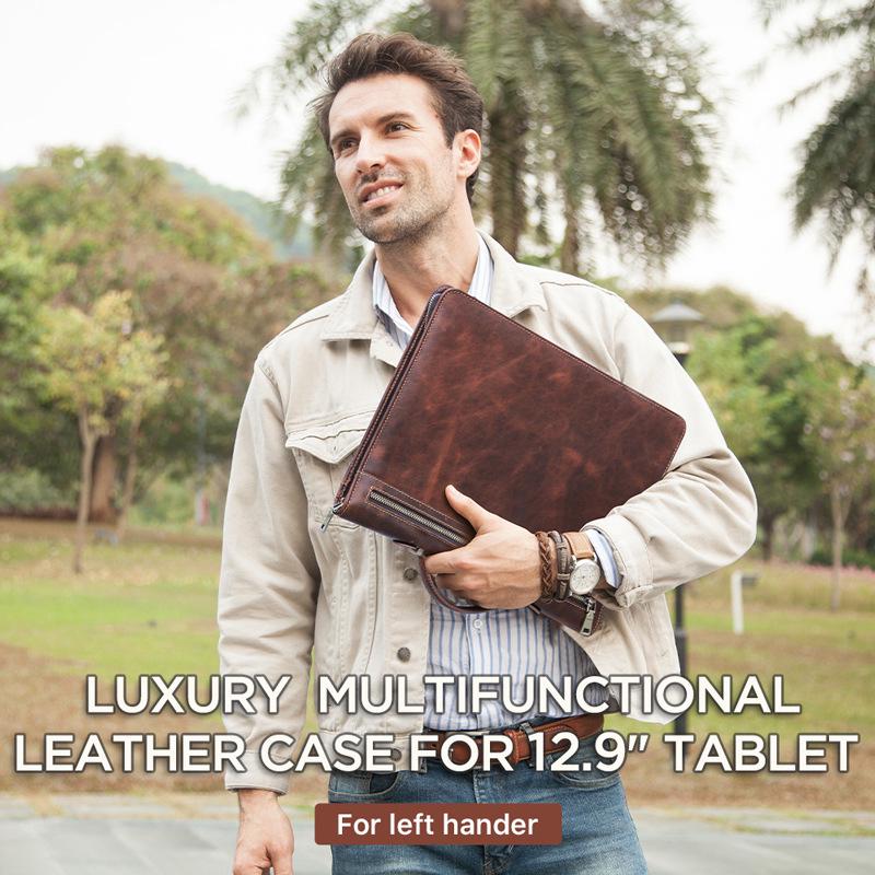 Genuine Leather Multifunctional Protective Case for iPad Pro 12.9"