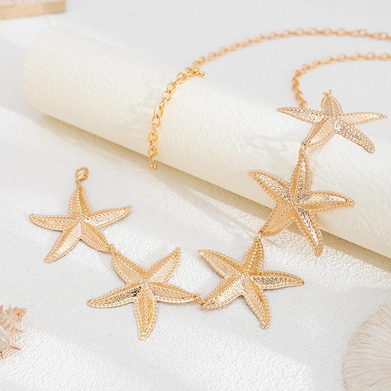 Ethnic Style Starfish Shell Waist Chain Bohemian Versatile Belt For Women High-End Dress Waistband Retro Simple Belt Gifts