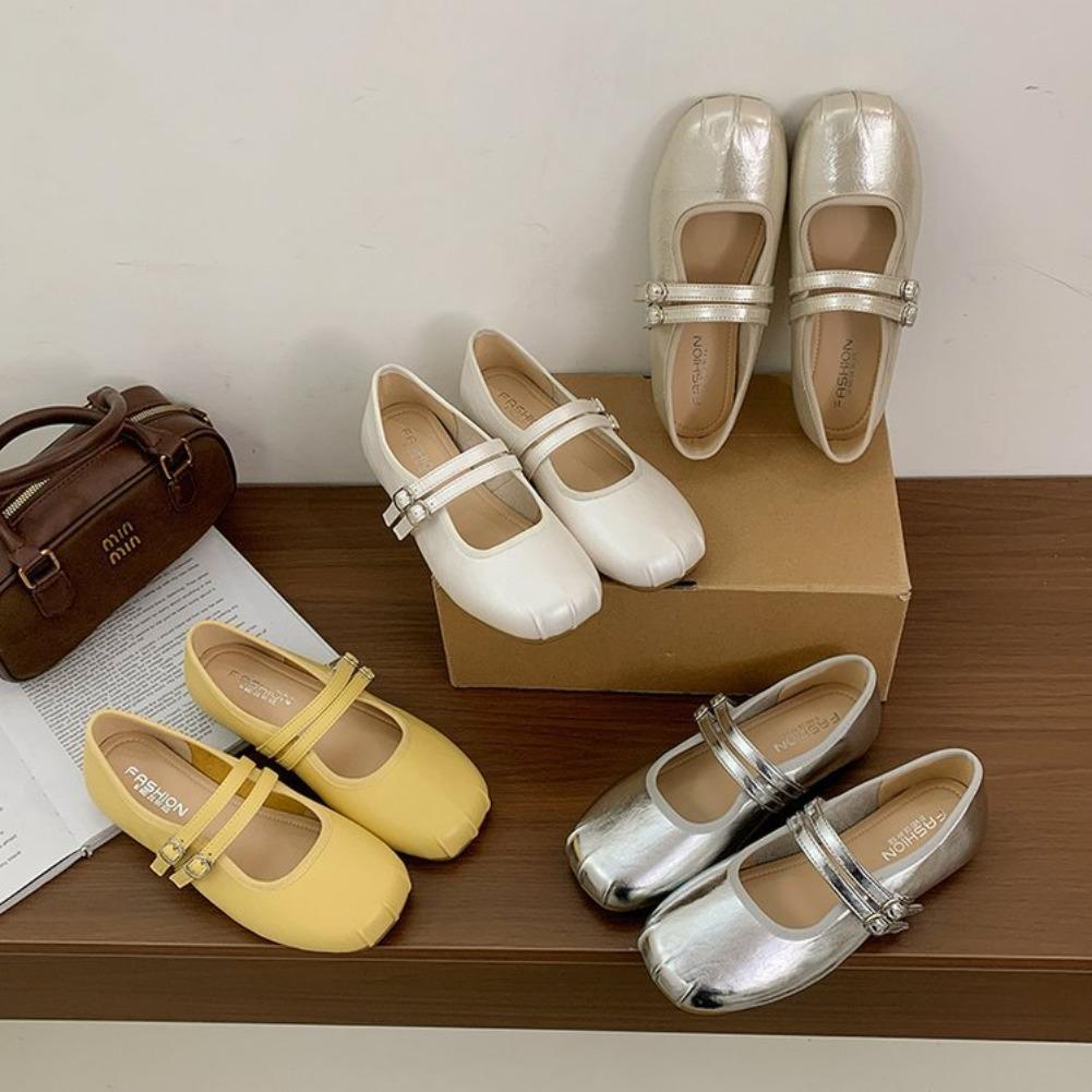 Divatos balettstílusú egycipő női 2025 új tavaszi és nyári puhatalpú csatos Mary Jane női cipő lapos babacipő