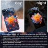 Colorful Lucky Lotus Flash Flower Phone Case For iPhone 13 Case 16 Pro Max 16e 15 11 14 13 12 XR LED Shine Carcasa Glass Cover