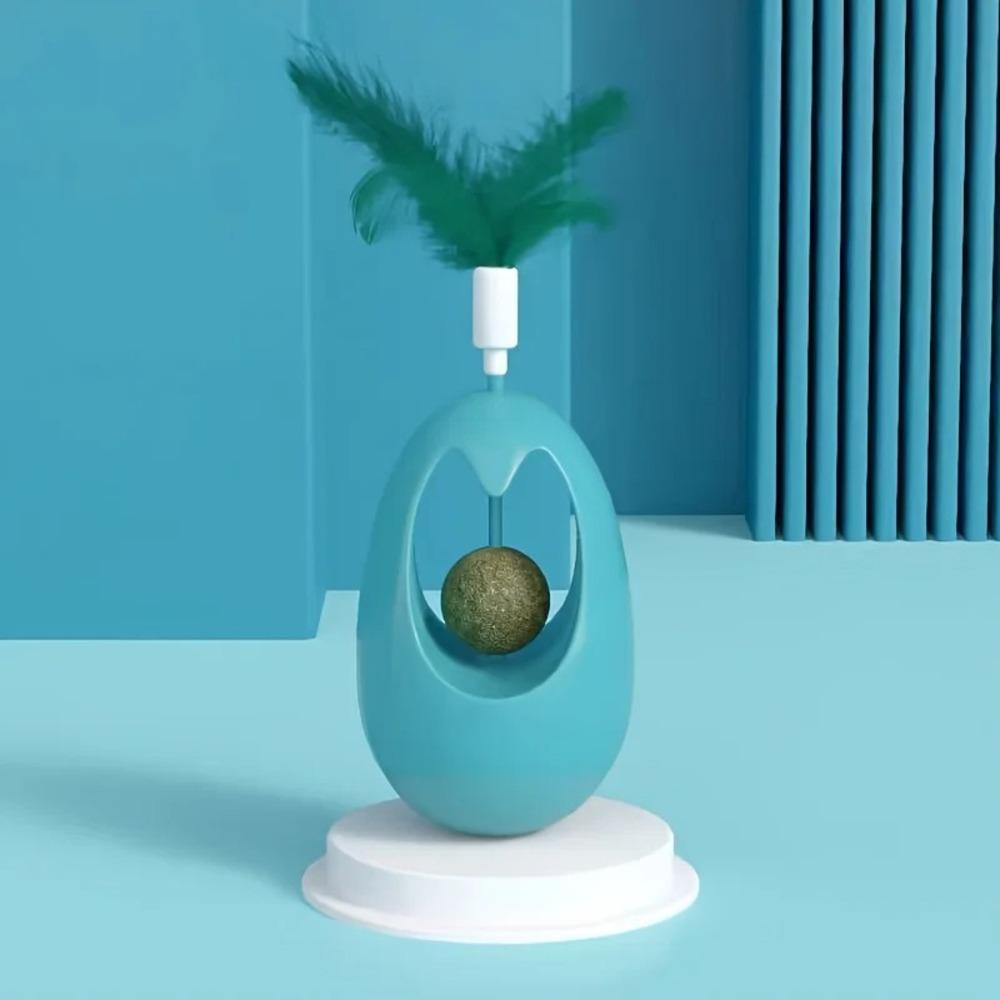 Catnip Ball Tumbler Feather Teases Toy For Indoor Cats Interactive Catmint Chew Toys Teeth Cleaning Cat Toys