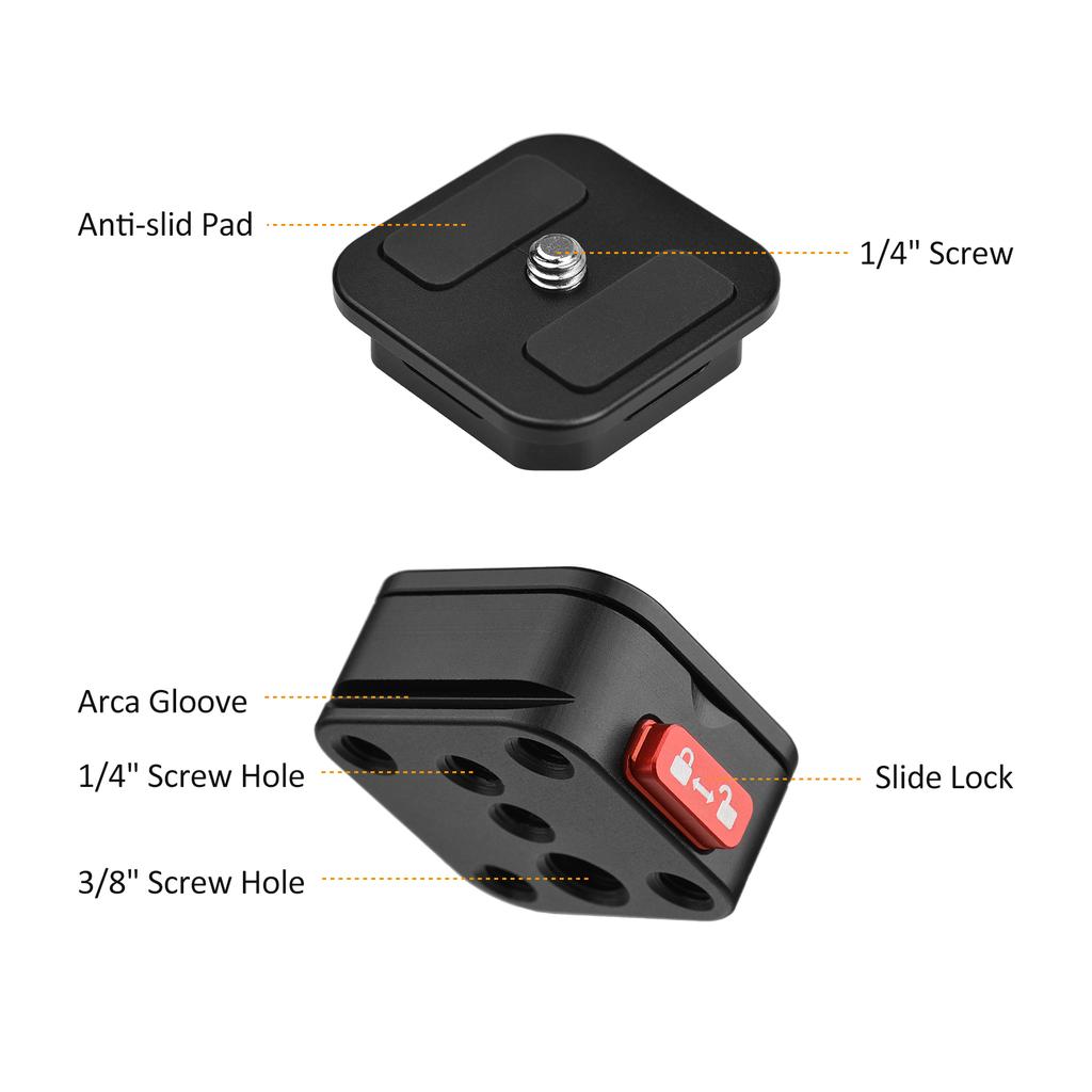 Aluminum Alloy Quick Release Plate Tripod QR Plate Camera Mount Adapter Quick Setup with 1 4 Inch Screw for DSLR Camera