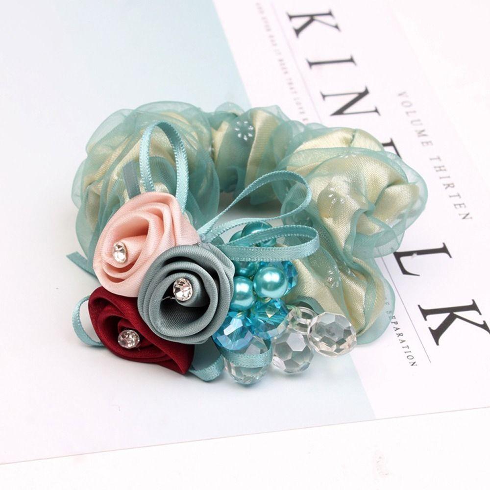 Bands New Headwear Hair Rope Flower Mesh Scrunchies Double Layer Women Hair Ties Hair Rubber Bands