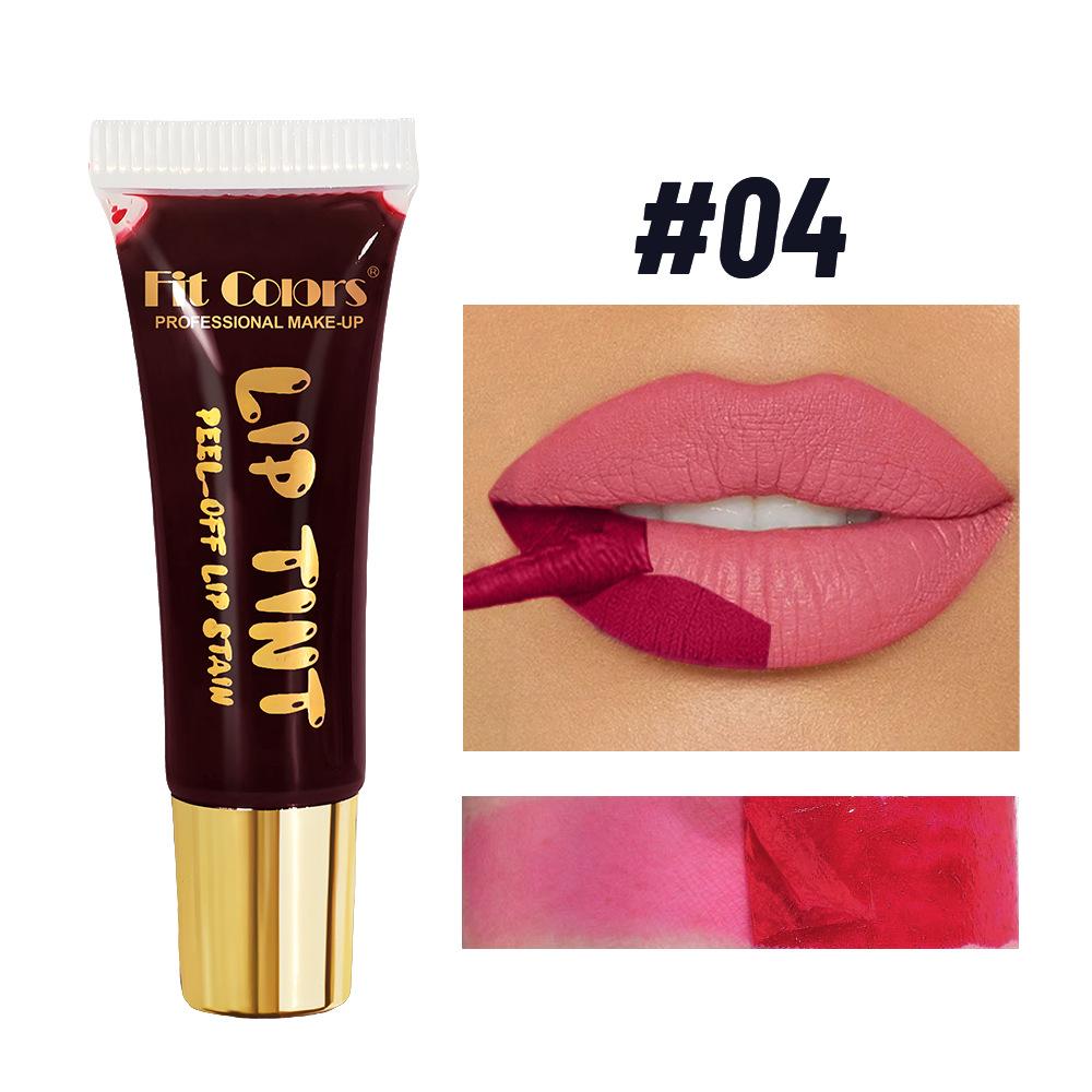 Fit Colors Peel-Off Lip Tint Stain, Magic Tear Off Liquid Lipstick Long Lasting Waterproof Matte Lip Gloss Peelable Lip Makeup Cosmetics