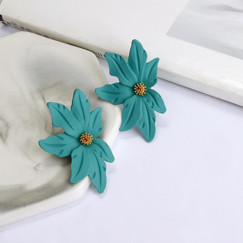Koreanische Neue Doppel-schichten Blume Tropfen Ohrringe für Damen Übertrieben Frauen Floral Ohrringe Modeschmuck aretes de mujer