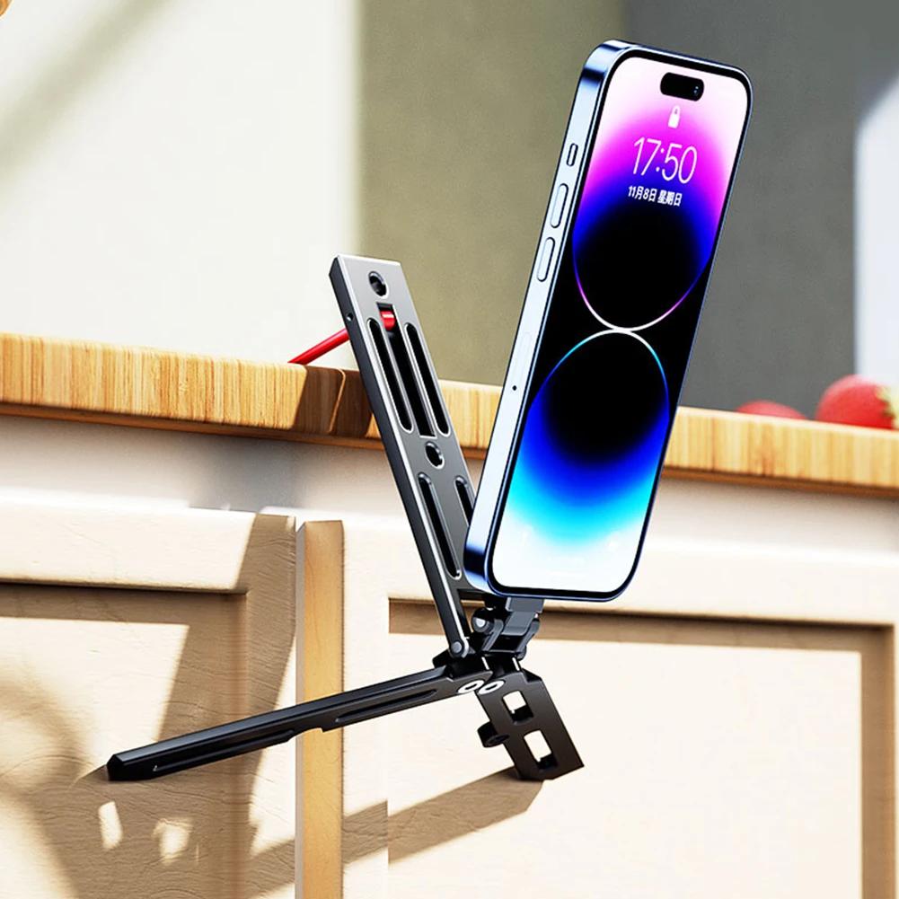 for Magsafe Magnetic Smartphone Stand Holder Aluminum Buckle Foldable Phone Holder for iPhone 16/15/14/13 Pro Max & All Phones