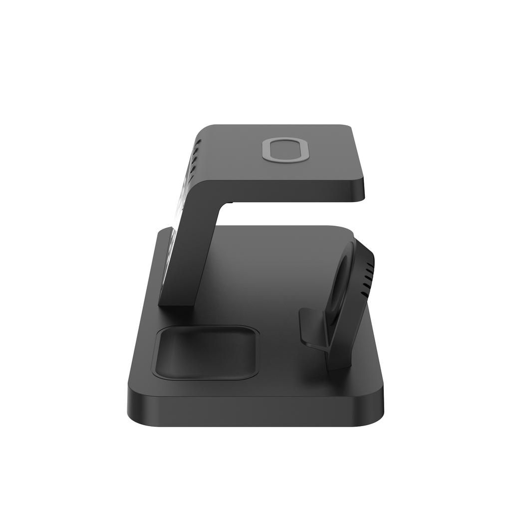 USB Type-c Plug Electronic LED Alarm Clock with 15W Wireless Charger for Headphone/watch/mobile Phone Bedside Charging Clock