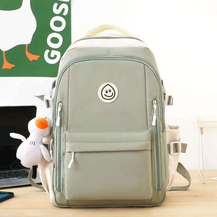 Schoolbag Contrast Color Backpack Junior High School Student Girl School Bag Elementary School Elementary School Versatile Large Capacity Lightweight
