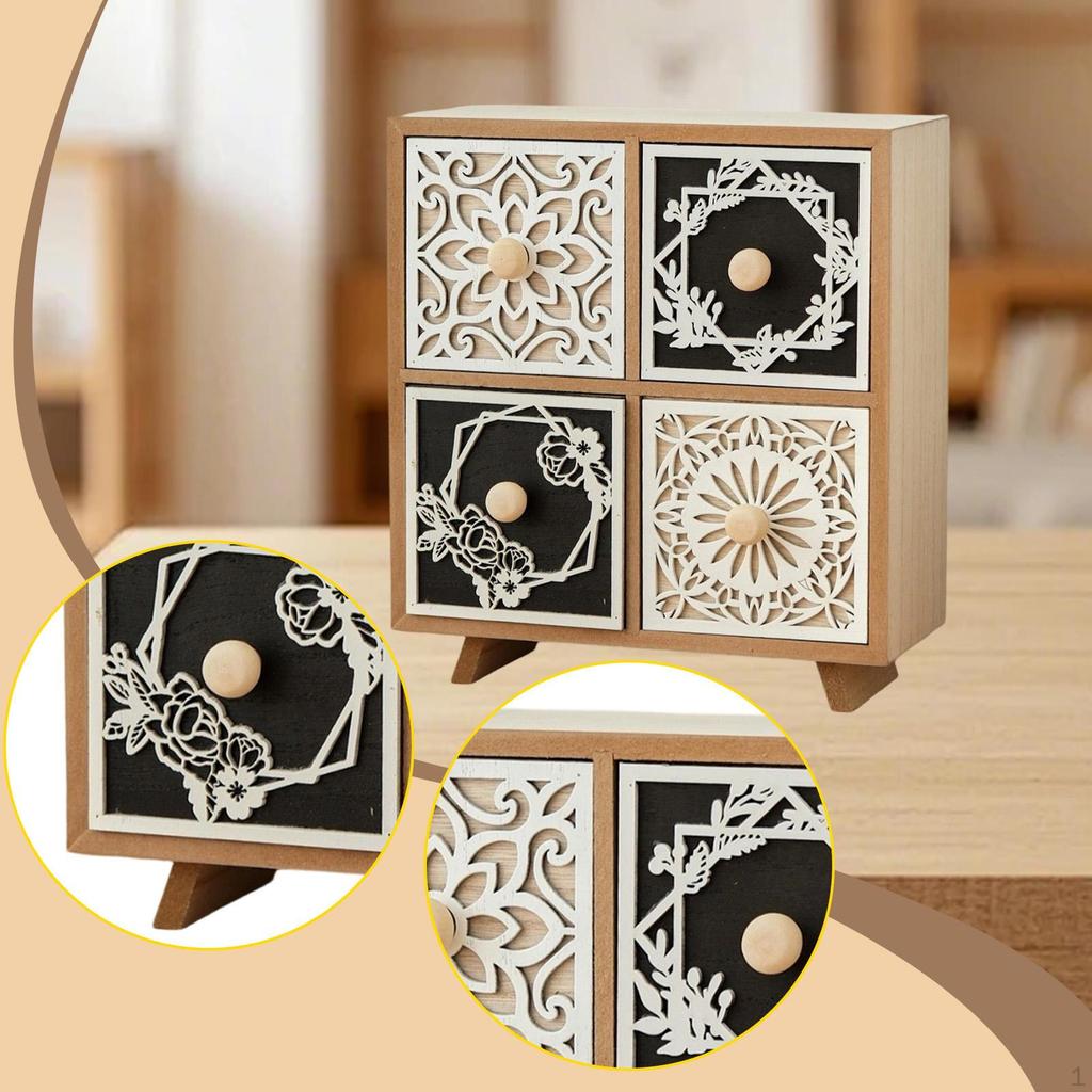 Wooden Desk Drawer Organizer Cabinet Daily Use Tabletop Storage Organization Box for Nursery