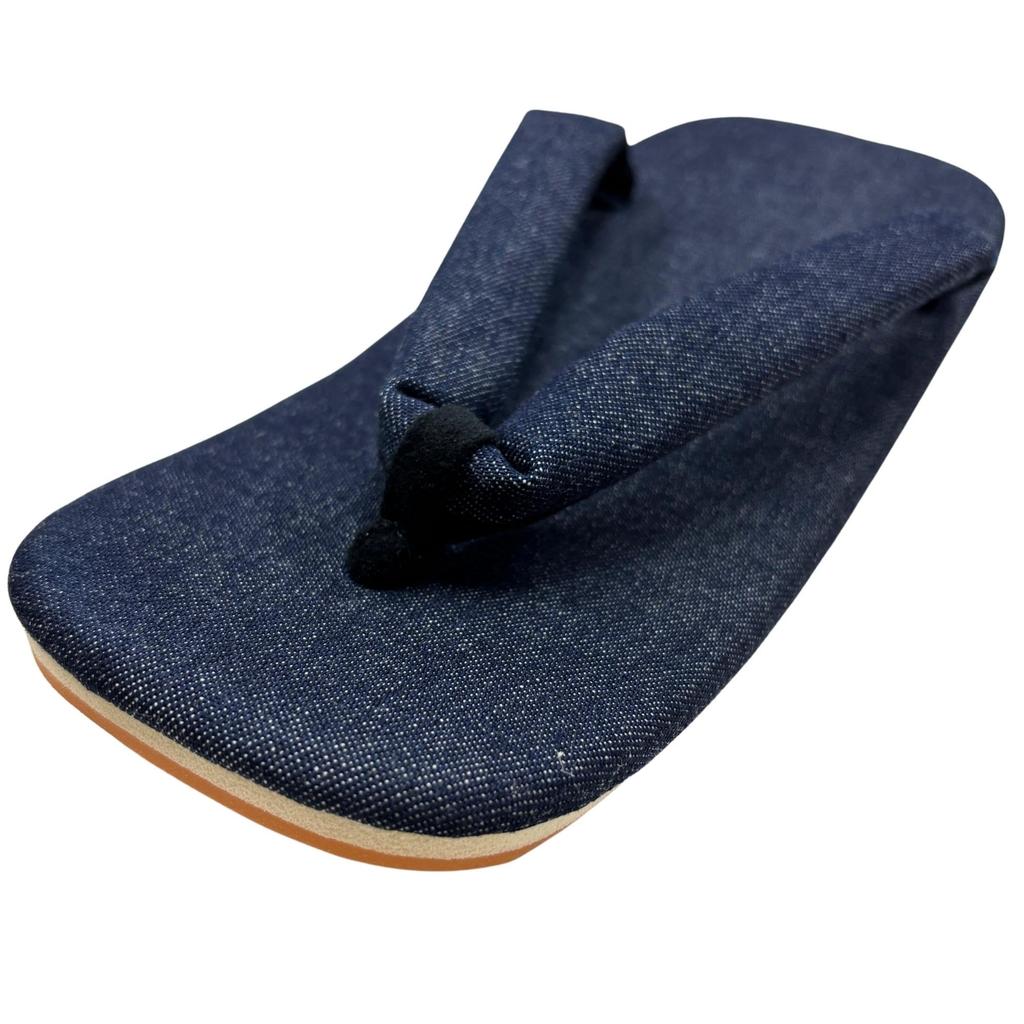 Edoten Shigi Geta Sandals, Made in Japan, Candy Sole, All Denim (Black Lining), Size LL