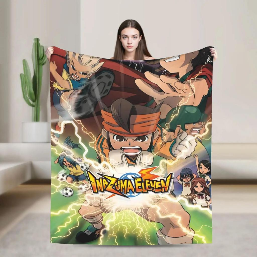 Inazuma Eleven Axel Blaze Gouenji Flannel Throw Blanket for Couch Chair Soft Plush Bedspread Picnic Blanket Gift Idea