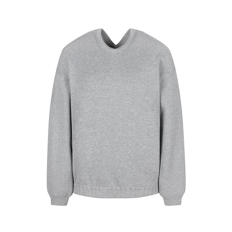 LESS 2025 Spring Cotton Crewneck Pullover Sweatshirt