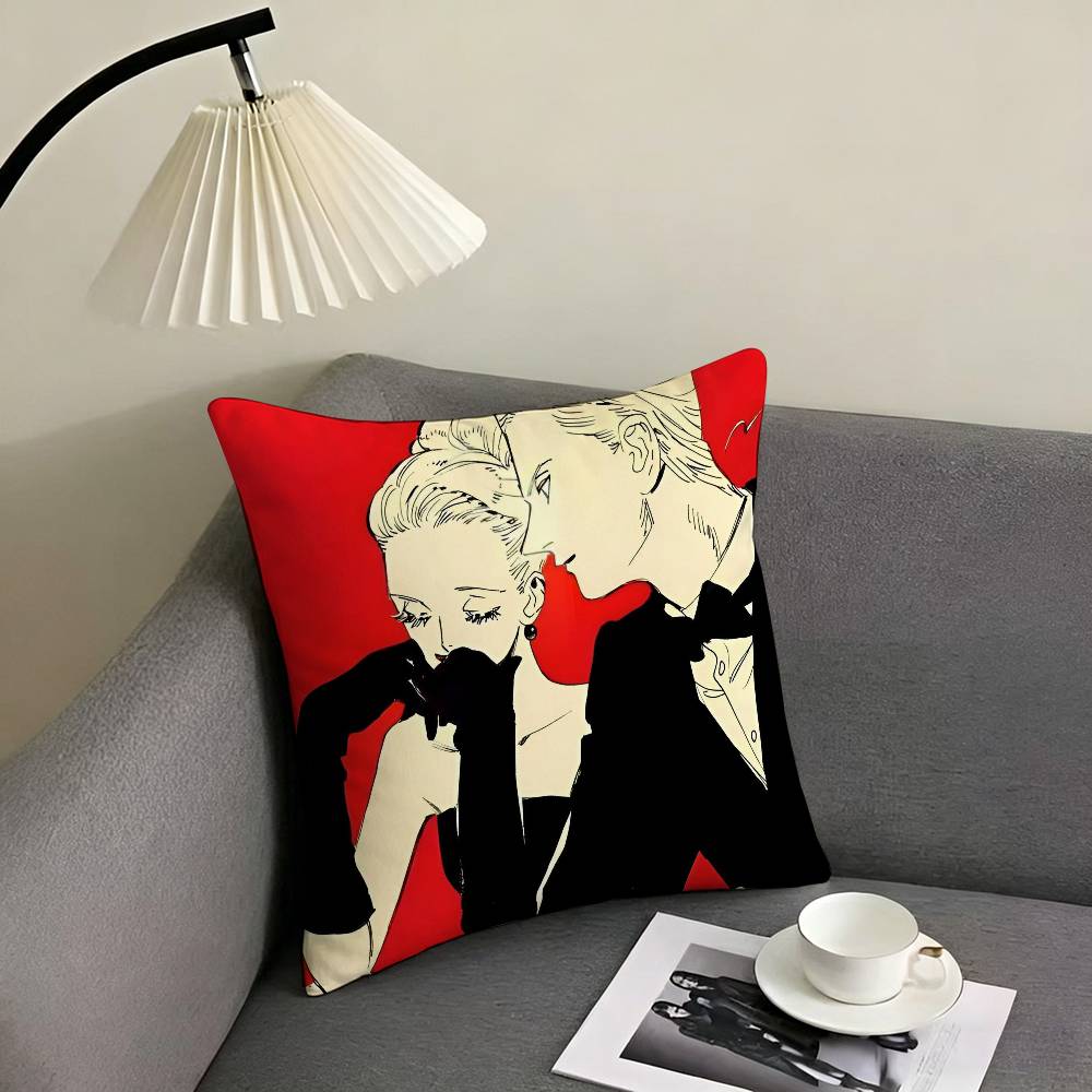 1pc Emma X Aleksander Veil Manga Pillow Case Fashion Square Pillowcase Bedroom Sofa Room Ins Decoration Leisure