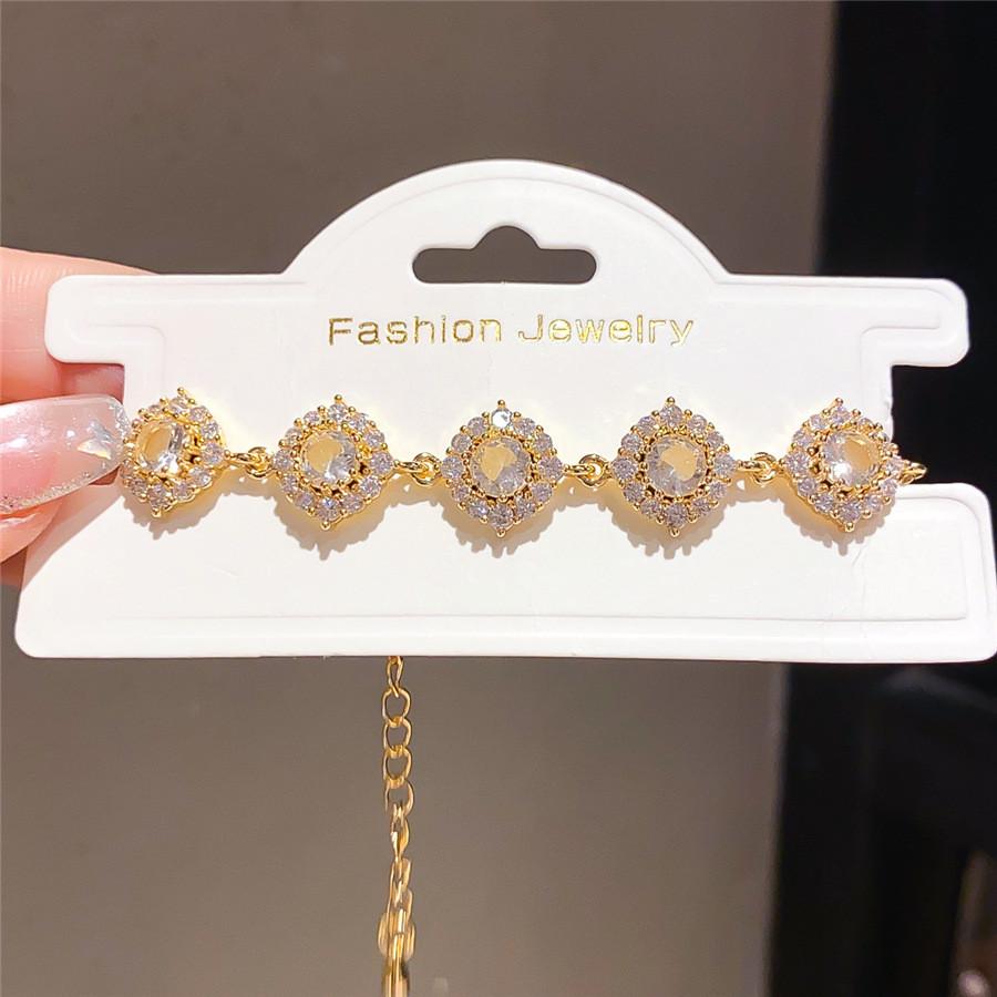 Summer 2026 Zircon Flower Bracelet For Women Elegant Gift Party Accessory