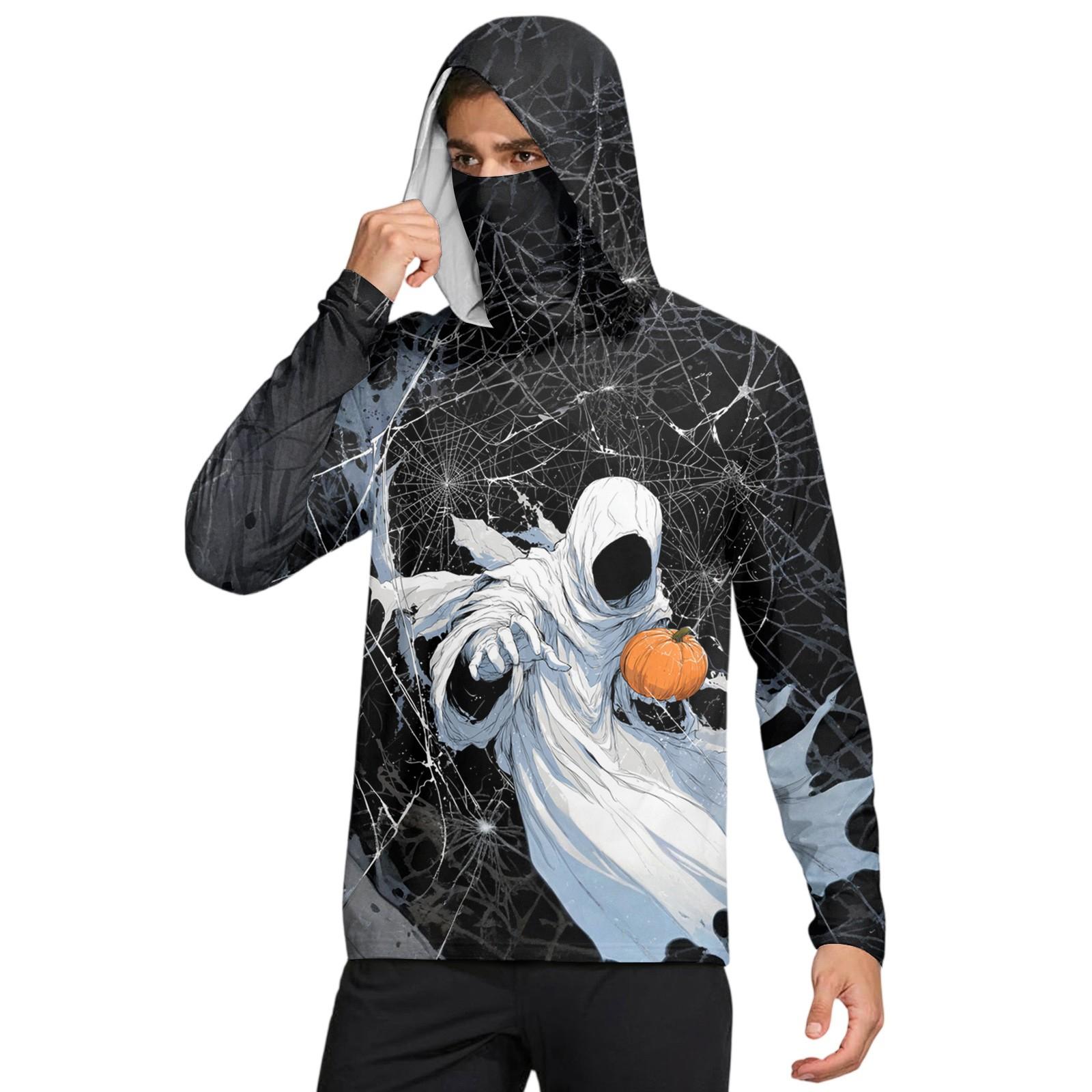 

Мужская рубашка с защитой от солнца UPF50+, быстросохнущая рубашка с длинным рукавом, рубашка для бега, тренировок, рыбалки XL белый