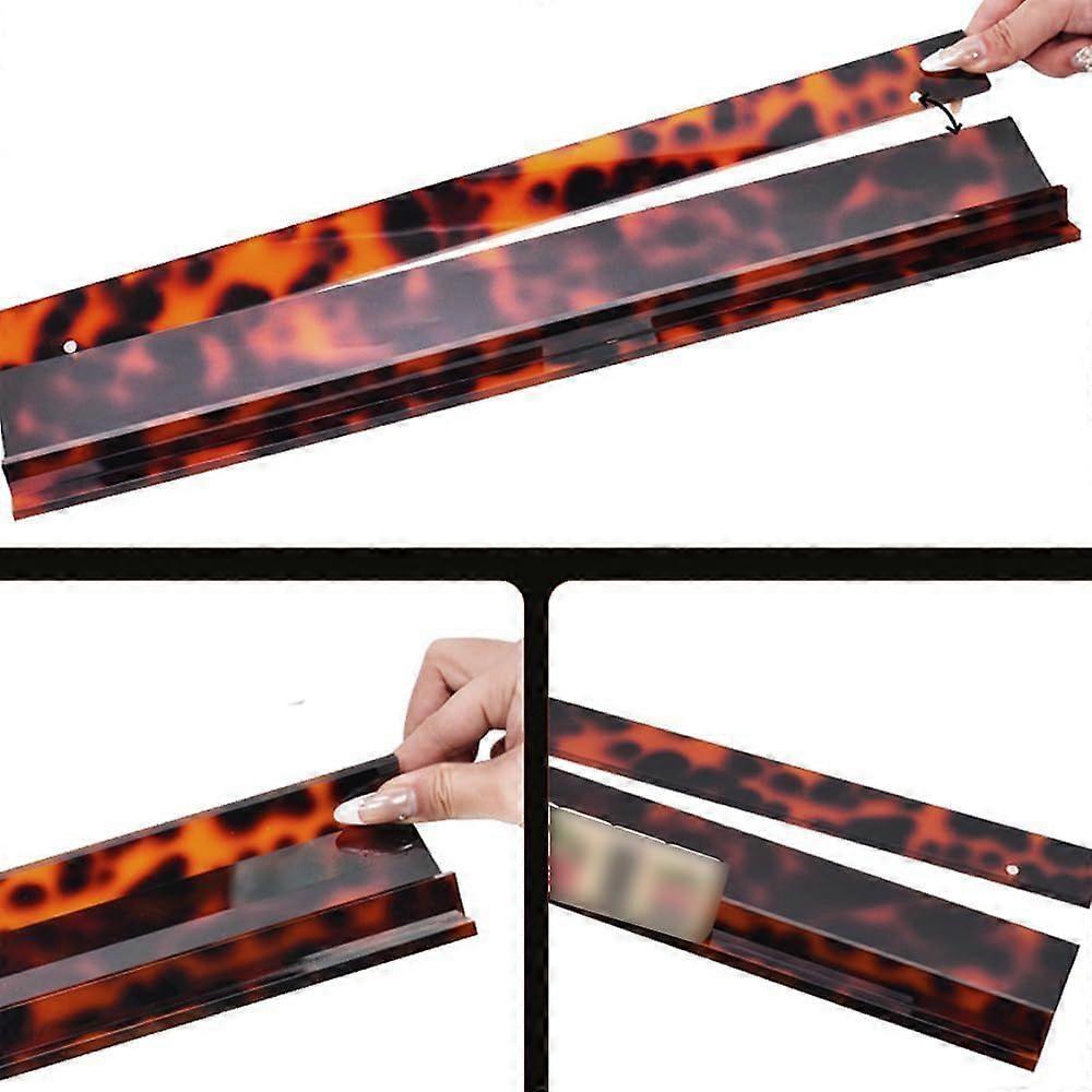 Tortoise Shell Rack & Pusher Set, Tortoise Shell Acrylic Mahjong Rack Set with Fully Detachable Magnetic Pushers, Tortoise Shell Mahjong Racks, 20 Inc