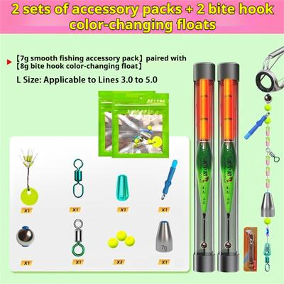 Electronic Auto Bottom Finding Fishing Float LED Color Changing Slip Bobber Set for Lure Rock Fishing Bite Indicator