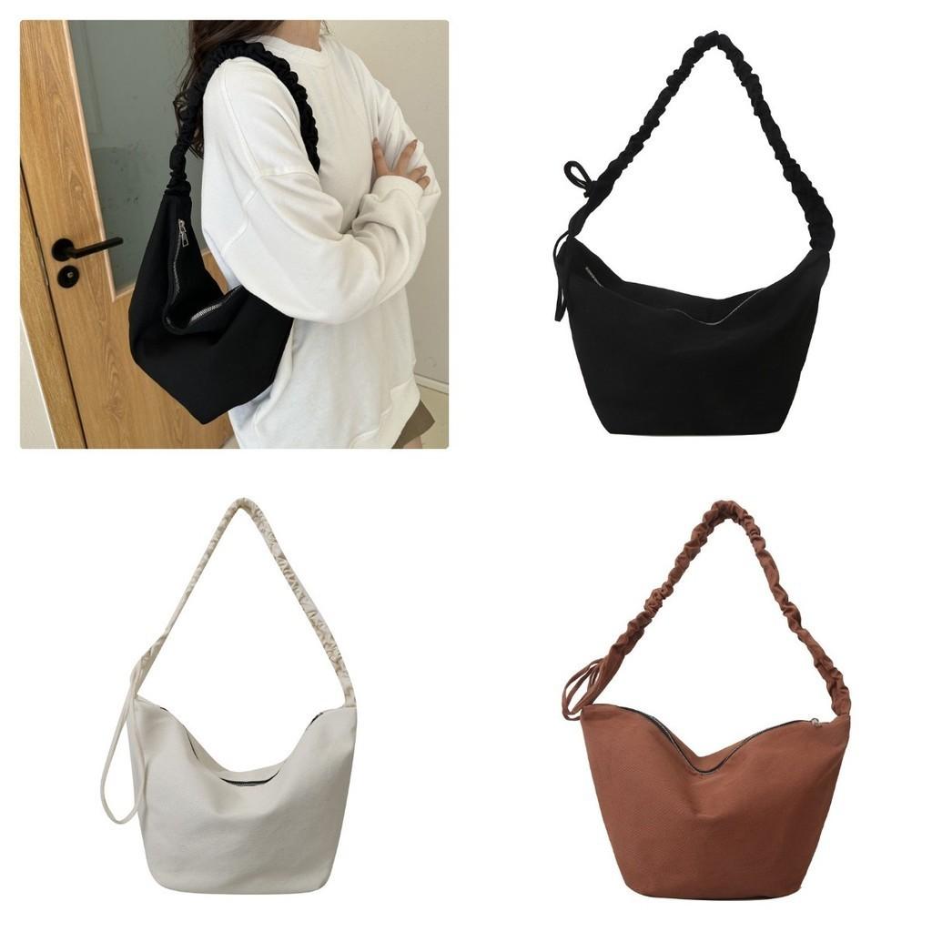 Fashionable Simple Canvas Tote Bag Large Capacity Shoulder Bag Stylish Versatile Underarm Dumpling Bag For Fall And Winter 2023