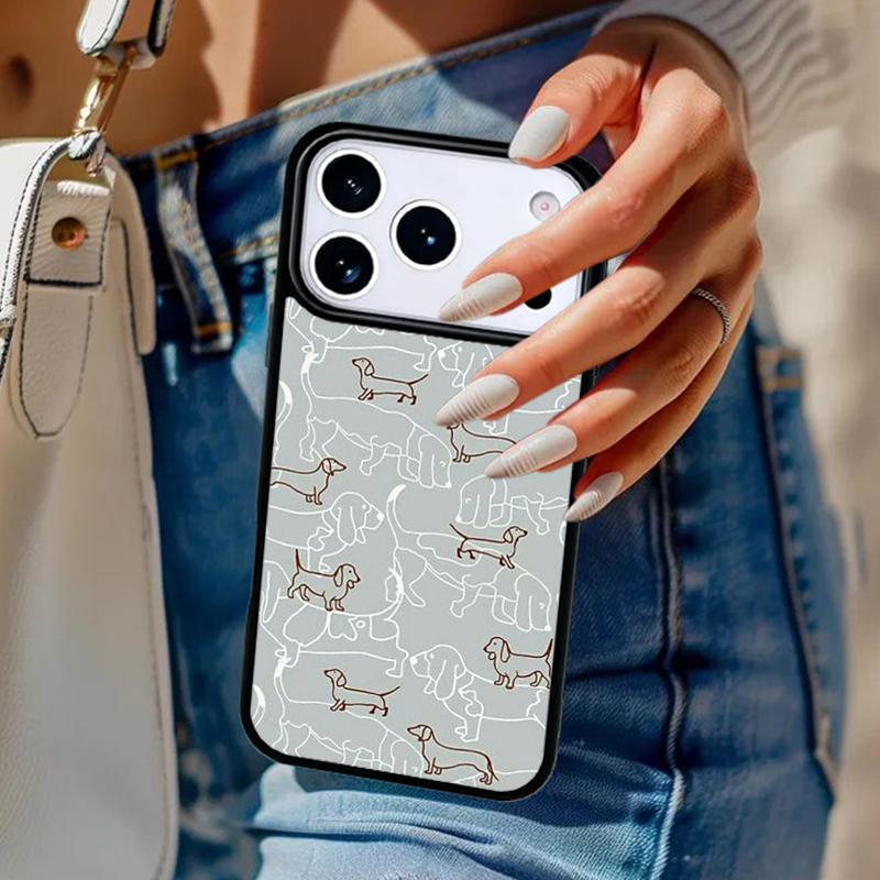 Sausage Dog Dachshund Art Phone Case For iPhone 17 Air 14 15 13 12 Max Cover For Apple 16e 11 Pro Max Plus Coque