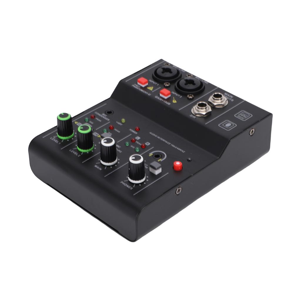 2 Channel Sound Mixer DJ Controller with Multiple Inputs   Power MP3   Output Independent Control Knobs Metal   for Recording Stage Perfor