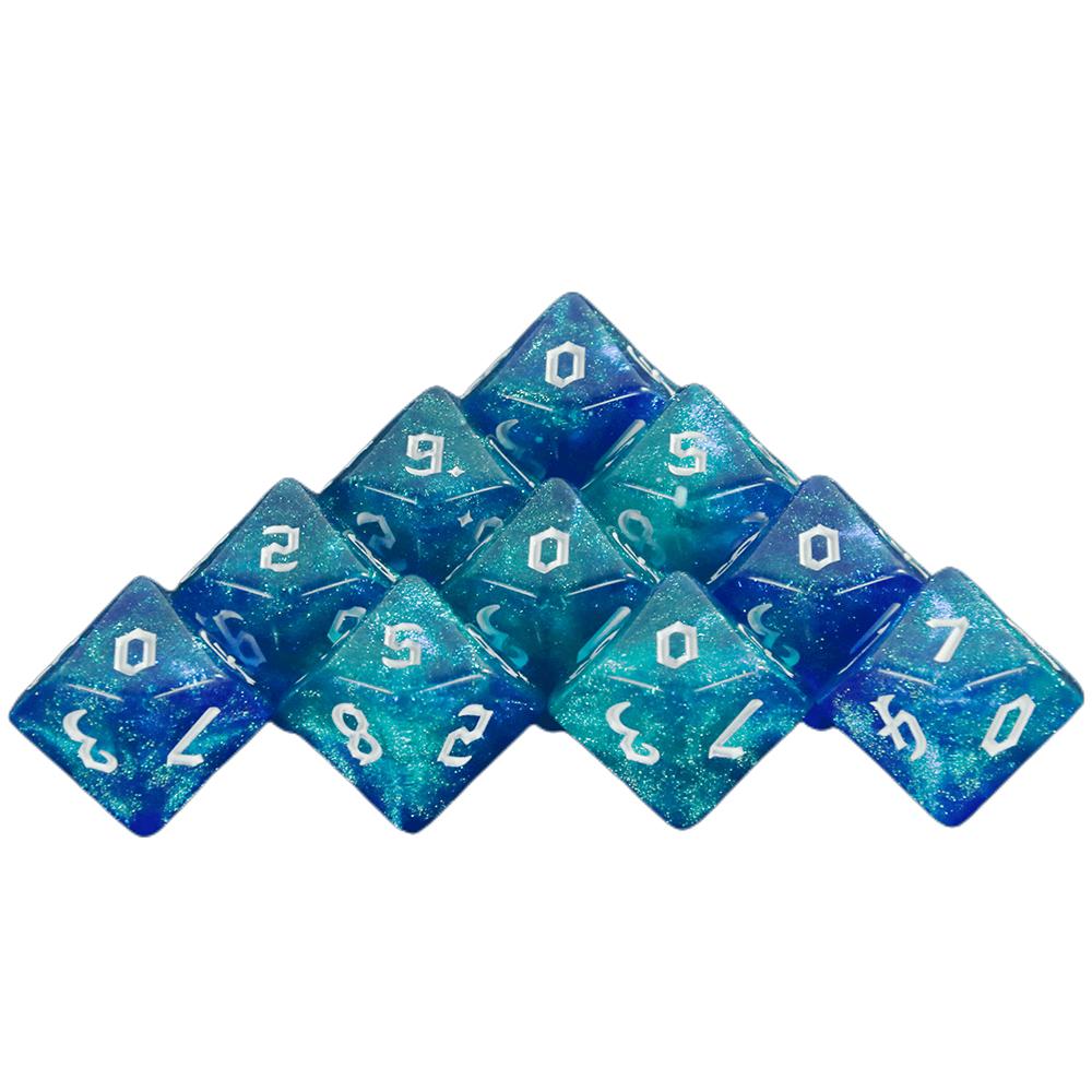 

10шт многогранный D10(0-9) Dice RPG Gaming DND аксессуары, принадлежности для настольных игр 08