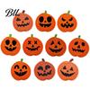 Halloween Kitchen Tableware Pumpkin Cotton Rope Coaster, Handwoven Placemat with Funny Face, Iron Reusable Drink Coasters Craft Table Mat for