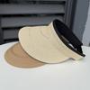 Summer high-quality seaside vacation beach empty top hat sunscreen straw hat women's breathable casual sunshade straw hat