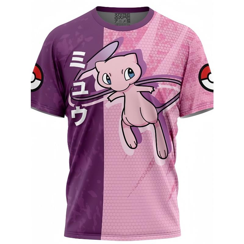 T-shirt Summertime Child Woman Man Printing Short Sleeves Japanese Anime Magical Pet Genie Pattern