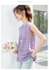 Fashionable 26 year summer outfit, layered on top, round neck, hollowed out knitted vest, knitted sweater, shoulder cut top, women's clothing