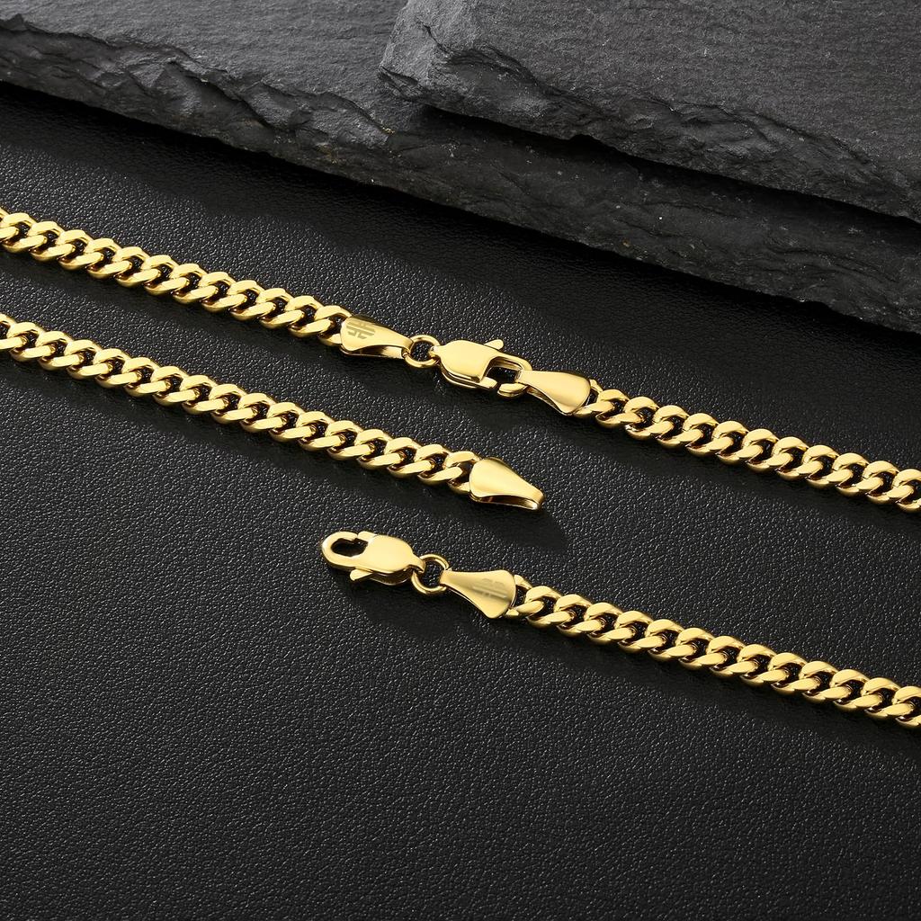 Necklace Width Stainless Steel Gift KRKC&CO Chain, Unisex, Popular, Kihei, 2-sided Cut, 5mm, 316L, Hypoallergenic, Accessory, Men's/Women's, Present,