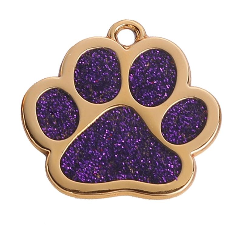 Haustierhalsband Blingbling Anhänger für Hunde Katzen Tierpfotenabdruck Anhänger mit Glitzer Mehrfarbig
