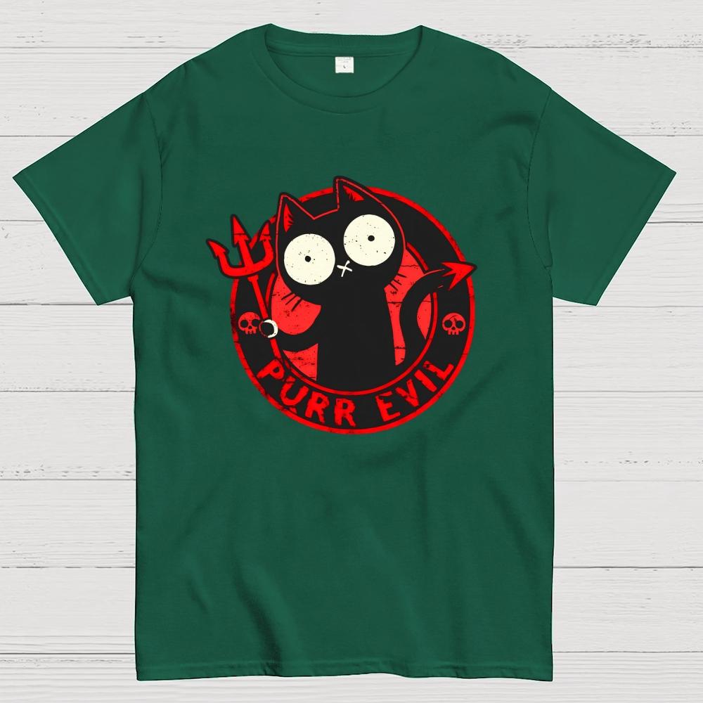 Purr Evil Cat Cotton Summer Casual Cool Loose T-Shirt