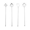 Skull Cocktail Picks Reusable Olive Skewers Martini Garnish Sticks Stainless Steel Toothpicks for Drinks Appetizers Bar