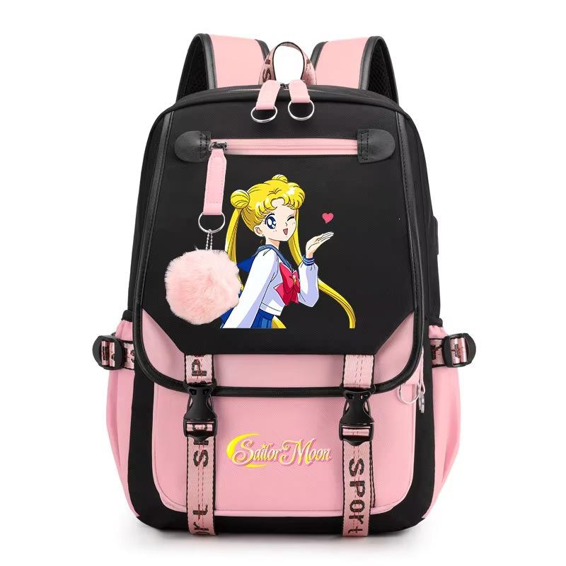 Sailor Moon Cartoon Casual Backpack Youth Girl Student School Bag Gift Cartoon Cute Backpack