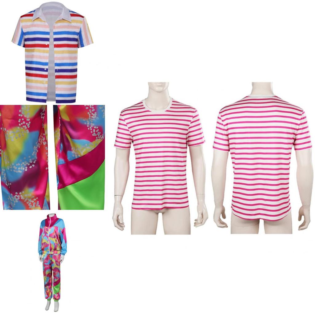 New Cross-border Movie Barbie Cos Costume For Barbie Ken Punk Style Jacket Moisture-wicking Fabric