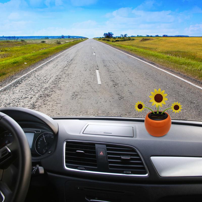 Solar Dancing Sunflower Toy Dancing Flowers Solar Powered Car Dashboard Toy Portable Shaking Head Car Toy Reusable Solar Powered