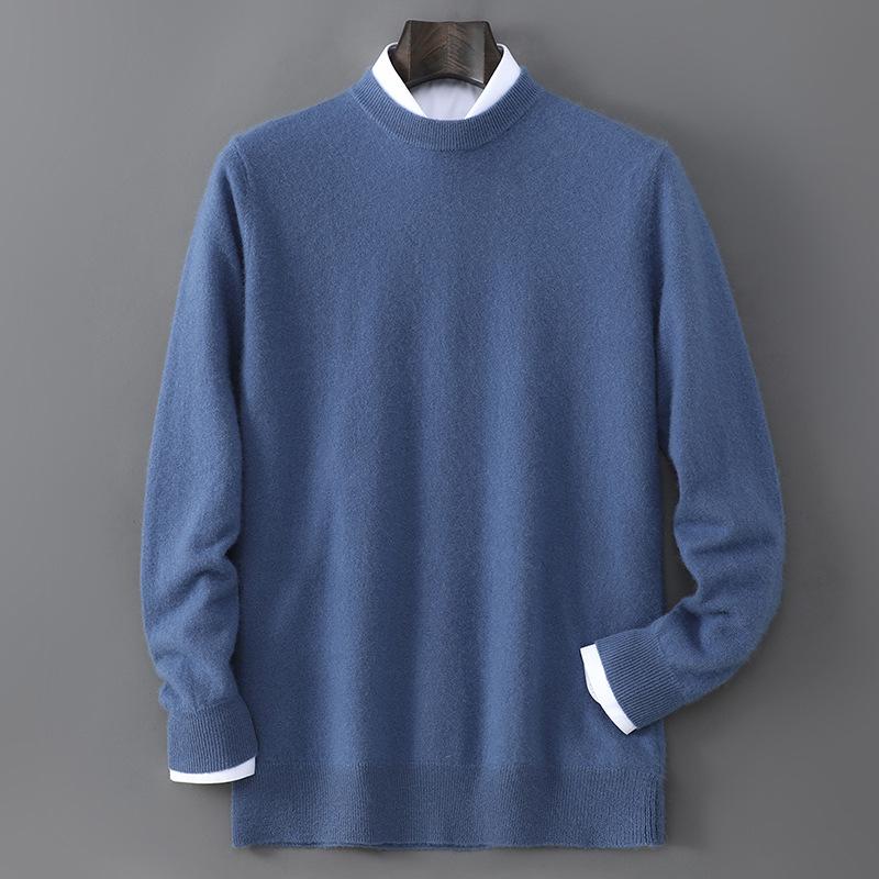 

Men’s Round Neck Wool Sweater - Fall/Winter Casual Warm Pullover L (135-150 jin)