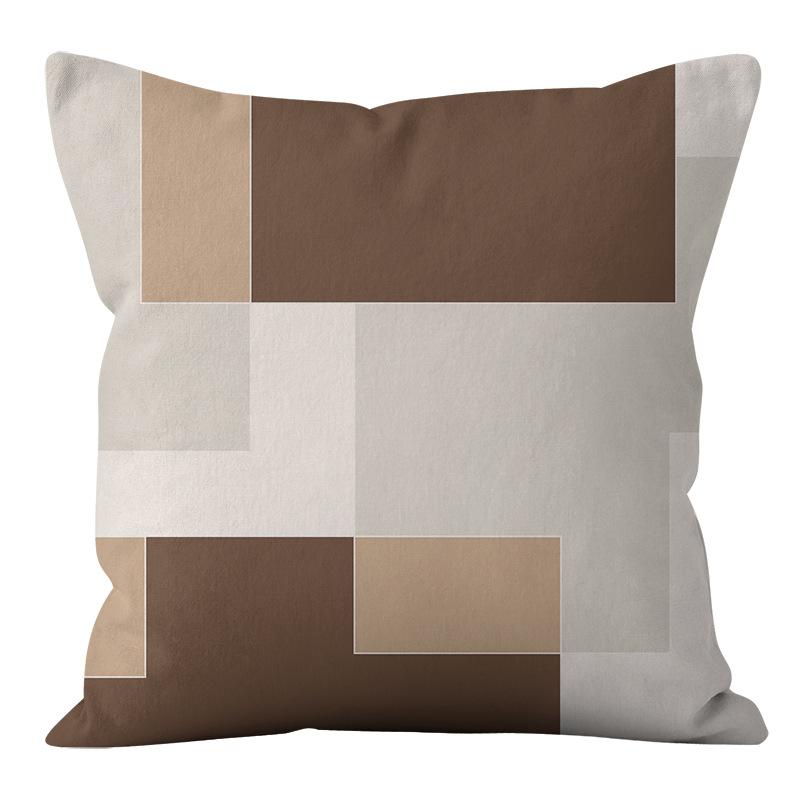 Nordic Brown Maillard Poszewka na poduszkę Abstrakcyjna geometryczna poduszka Dom Salon Sofa Pokrowiec na poduszkę
