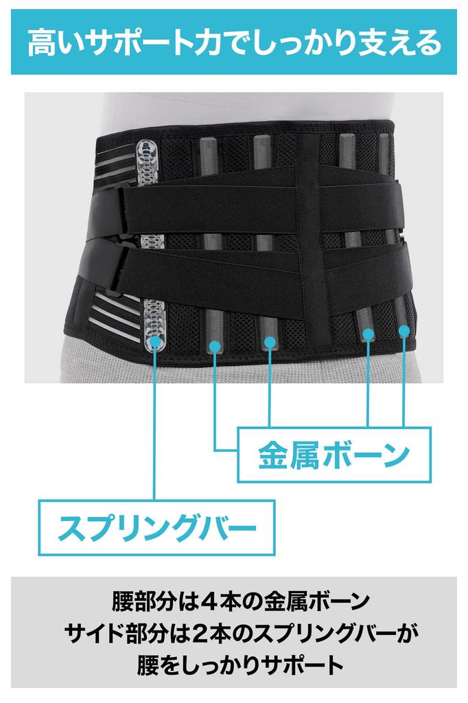 SPORTIA Lumbar Support [Recommended by Chiropractors] Lumbar Corset, Lumbar Belt, Lumbar Support Belt, Unisex, XL Size