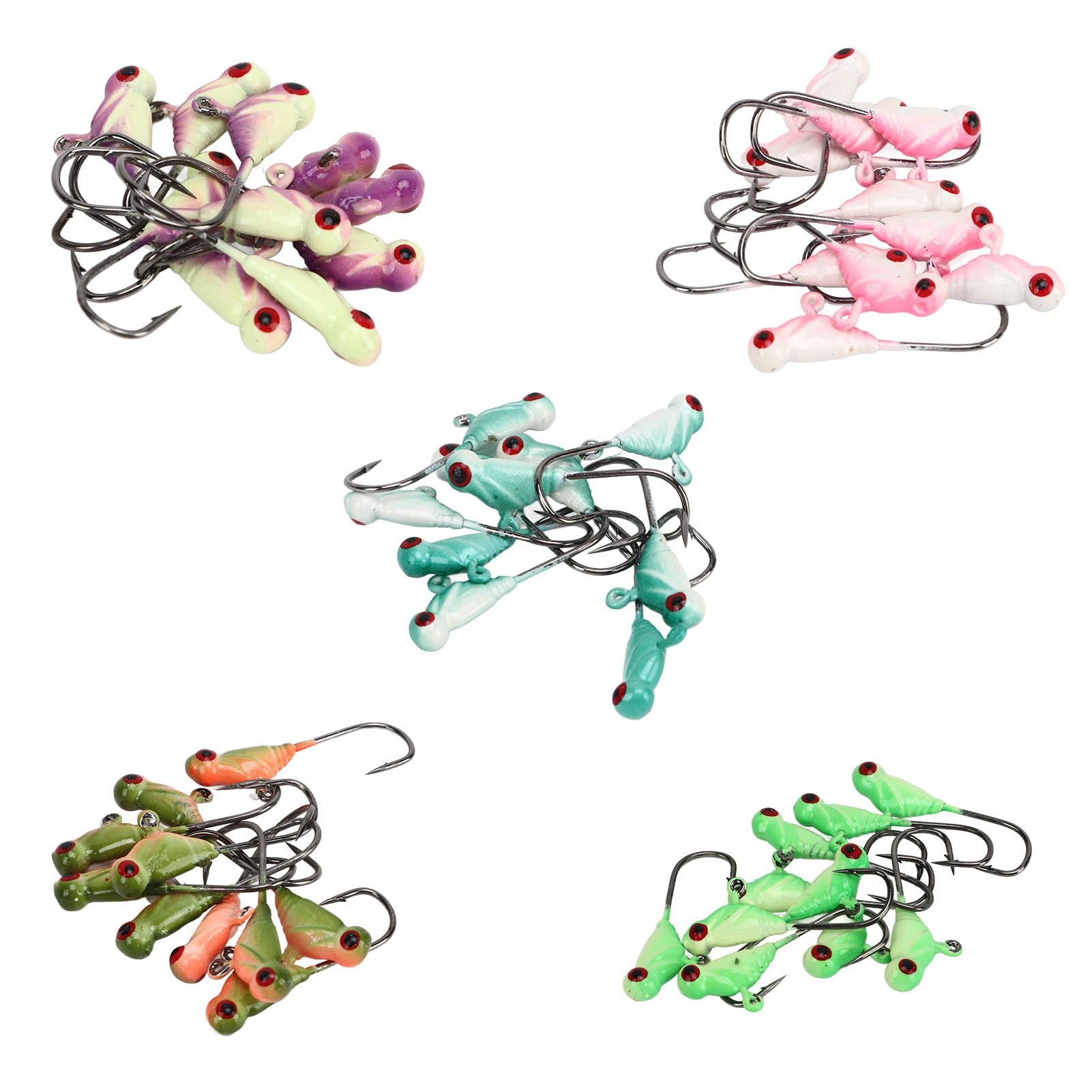 

50pcs Ice Fishing Jigs Professional Portable Mixed Color Metal Ice Fishing Lures for Panfish Crappie