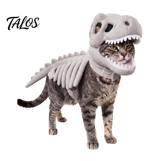 Feiertagsparty Hundekleidung Haustier Dinosaurier Skelett Kostüm, Leuchtet im Dunkeln 3D Bekleidung, Halloween Spaß Festival Kostüm für Haustiere Dino Outfit Hunde