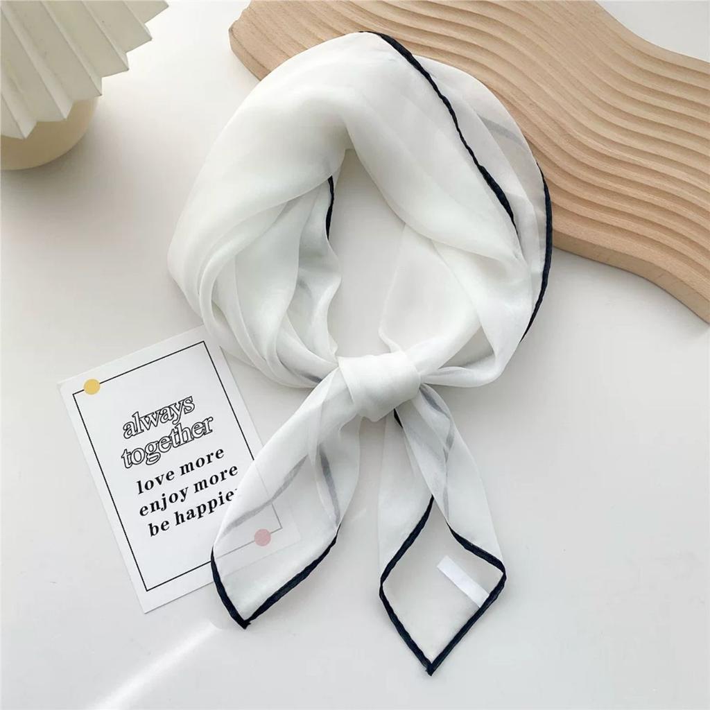 Solid Color Square Scarf Women's Scarf Versatile Decorative Scarf Thin Hair Scarf