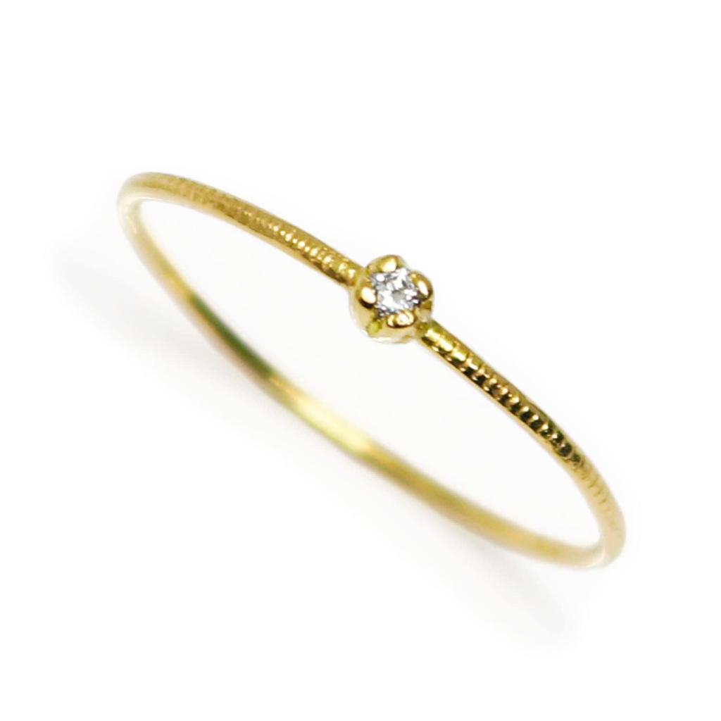 18K Yellow Gold Ring with Perfect for Treating Made in Japan with Pouch Diamond, 0.8mm, Ultra-Thin, Yourself, (Size 15)