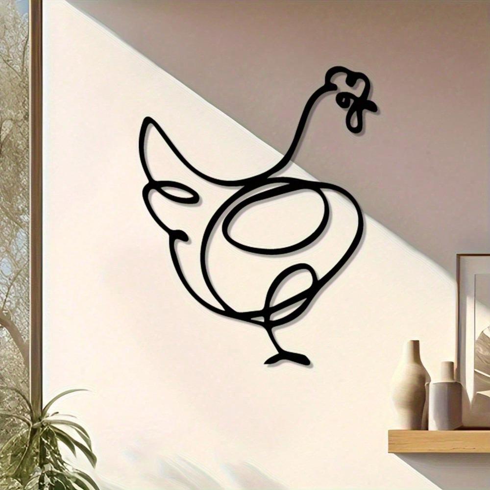 Vintage Iron Metal Chicken Wall Art Farmhouse Rustic Home Decor